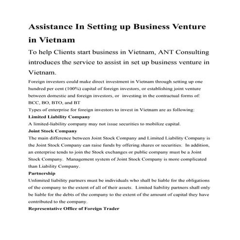 Assistance In Setting up Business Venture in Vietnam.docx