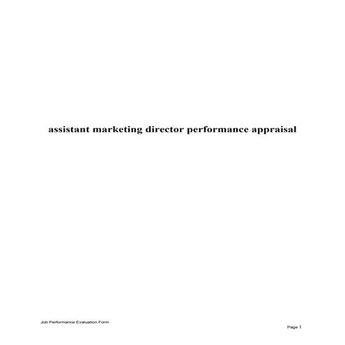 Marketing assistant performance appraisal | DOCX