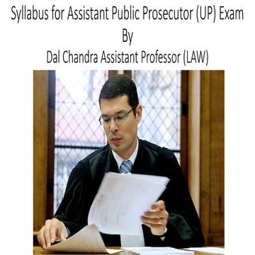 Syllabus for Assistant public prosecutor Examination (UP APO) | PPTX