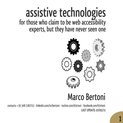 Assistive Technologies Visual Impairments | PPTX