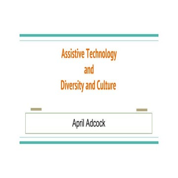 Assistive technology and diversity and culture