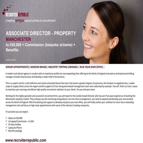 Associate director   property recruitment - manchester ref 1891