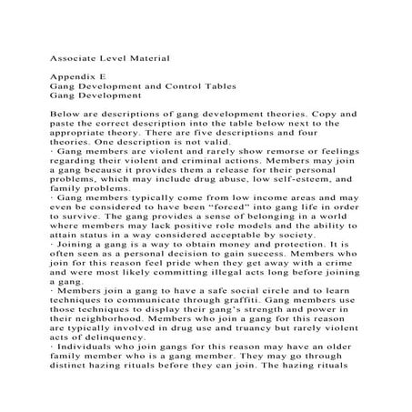 Associate Level MaterialAppendix EGang Development and Contr.docx