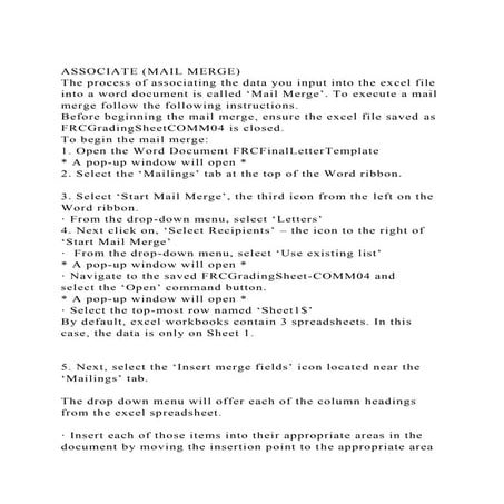 ASSOCIATE (MAIL MERGE)The process of associating the data you in.docx