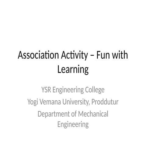 Association  activity paper presentation