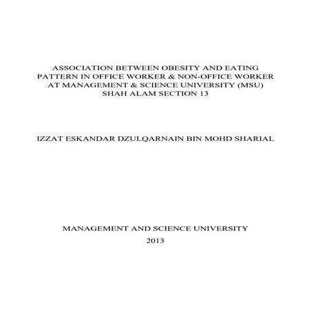 Association between obesity and eating pattern