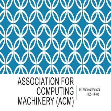 Association for computing machinery (acm)