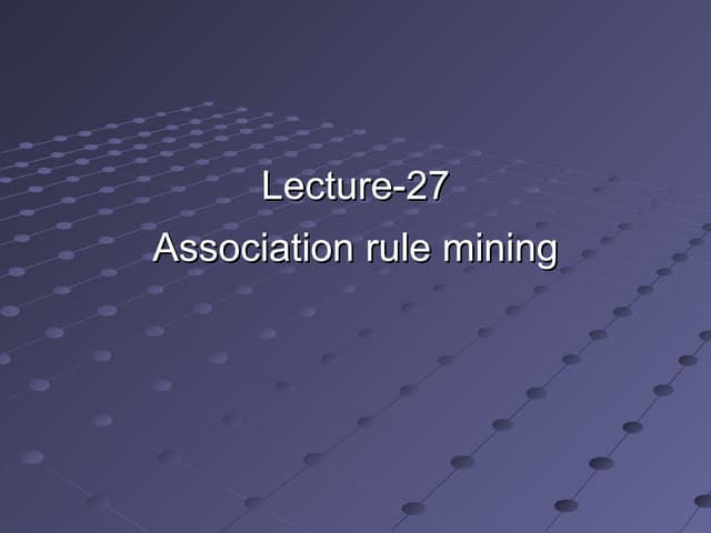 Association rule mining