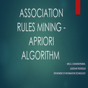 Association Rule MiningApriori Algorithm