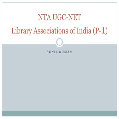 Selected-Library Associations of India (Part-1)