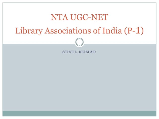 Selected-Library Associations of India (Part-1)