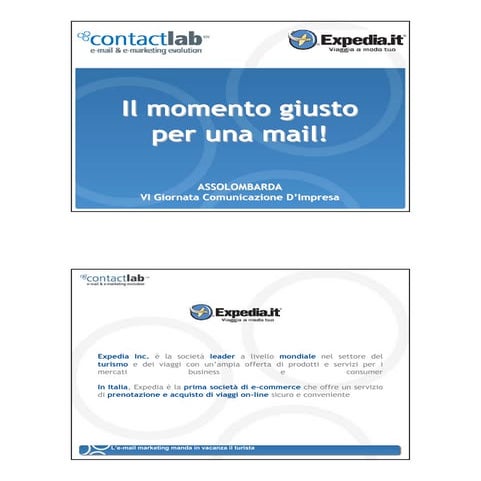 Assolombarda 2007 - L'email marketing manda in vacanza il turista