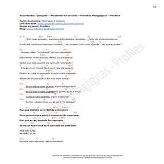 Assunto dos “porquês” (Mudando de a...