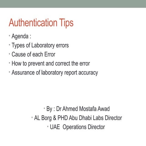causes of laboratory errors | PDF