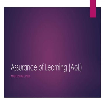 Assurance of learning