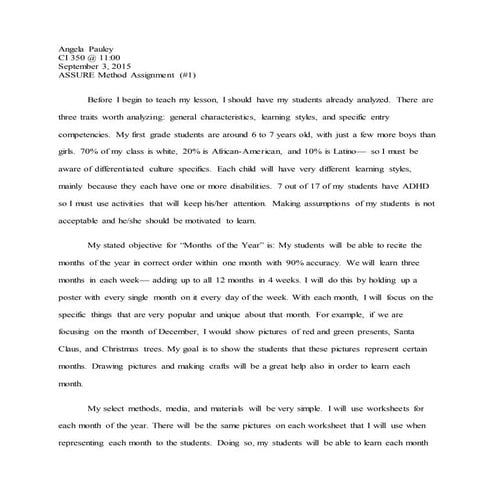 Assure assignment 350