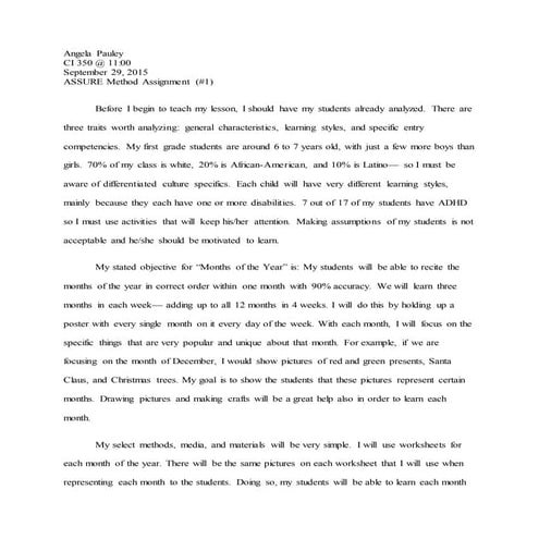 Assure assignment 350