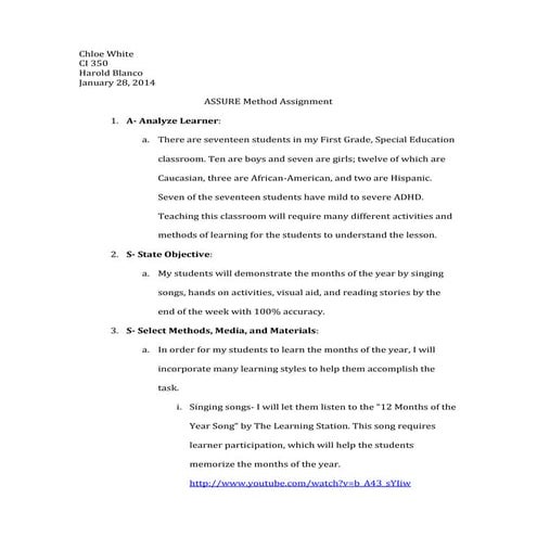 Assure assignment revised