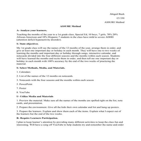 Assure method ci 350