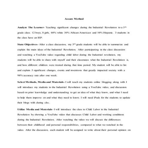 Assure Method Day One