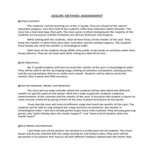 Assure method (months)