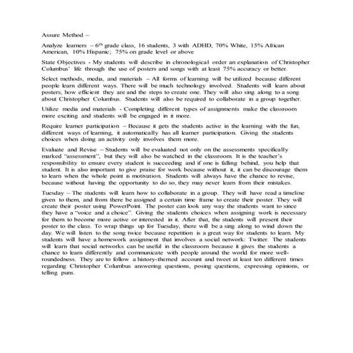 Assure Method Tuesday