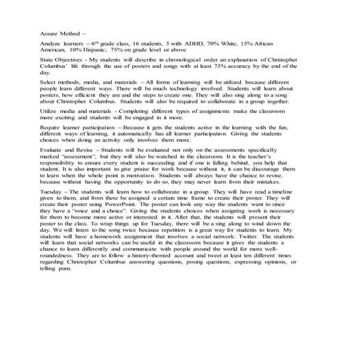 Assure Method Tuesday (revised)