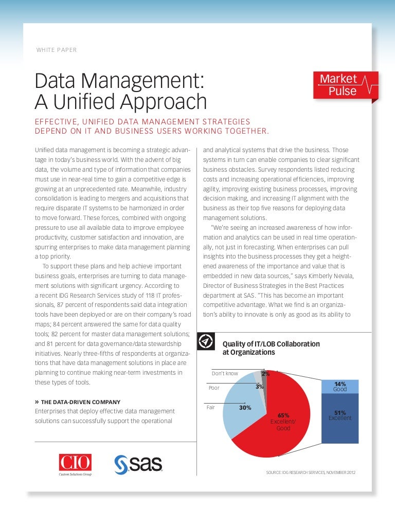what are the 4 data management standards