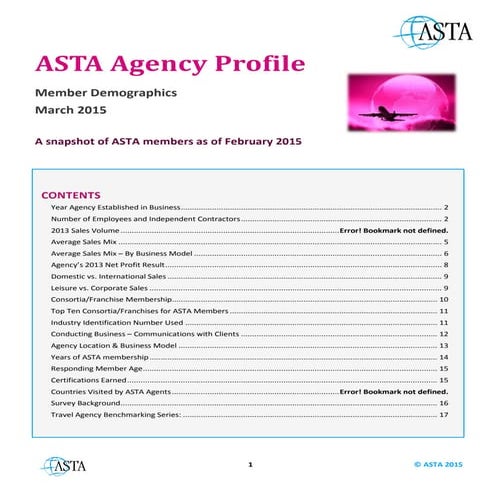 2015 ASTA Agency Profile