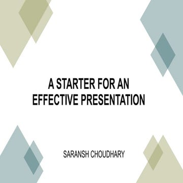 A starter for an effective presentation