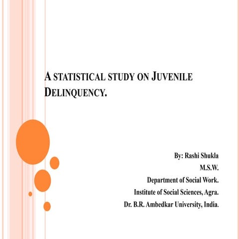 A Statistical Study on Juvenile Delinquency