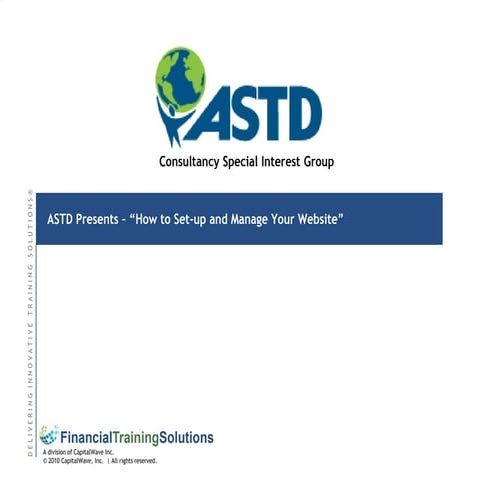ASTD - How to setup your website - July 2011