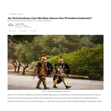 As Tech Evolves, Can We Rise Above Our Primitive Instincts_ _ by Yogesh Malik...