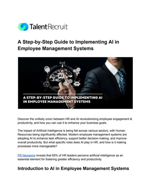 Artificial Intelligence Ai In Human Resources Hr Pptx