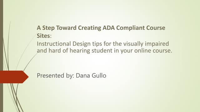 A Step Toward Creating ADA Complian...