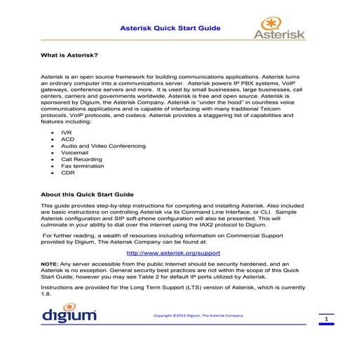Asterisk quick start Guide 
