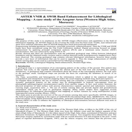 Aster vnir & swir band enhancement for lithological mapping   a case study of...