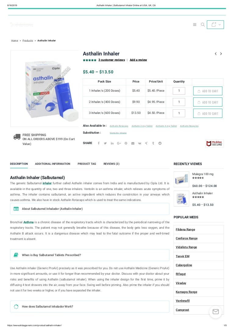 Salbutamol Tablets Online