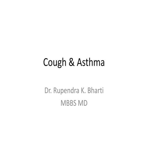 Cough & Asthma; Pharmacotherapy