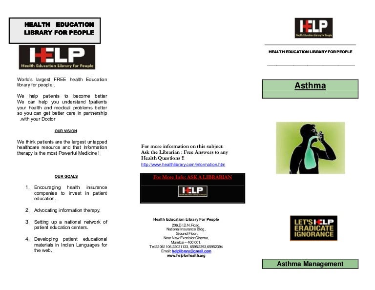 Asthma managementpamphlet