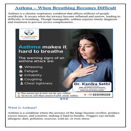 Asthma – When Breathing Becomes Difficult