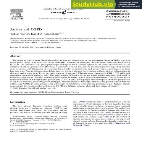 Copd and asthma | DOCX