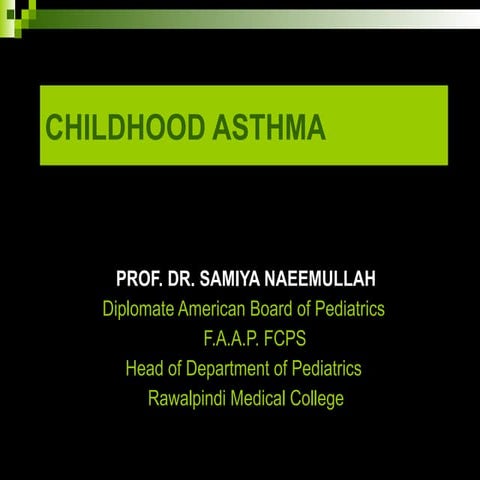 Childhood asthma power point presentation