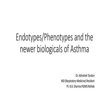 Asthma endotypes and phenotypes; targeted therapy