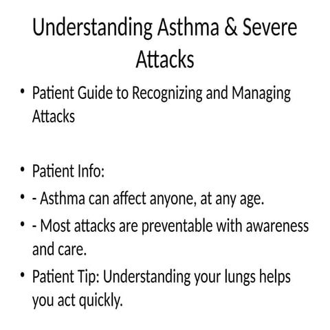 Patient education on asthma attack.Asthma: Breathe Better, Live Better