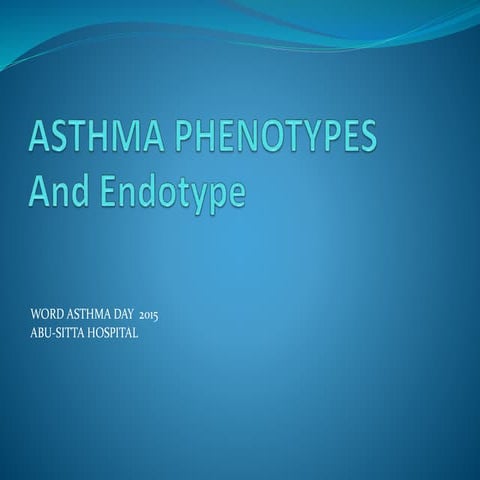 Asthma phenotypes