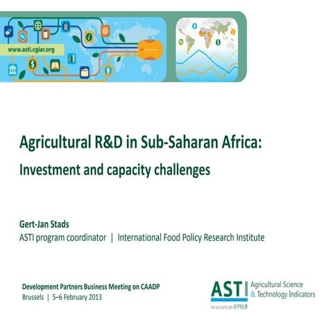 Agricultural R&D in Sub-Saharan Africa: Investment and capacity challenges