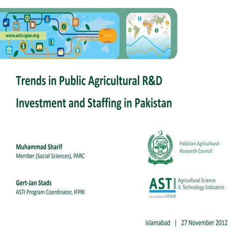 Trends in Public Agricultural R&D  Investment and Staffing in Pakistan