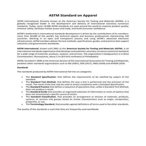 Astm standard on apparel (Source Copy)