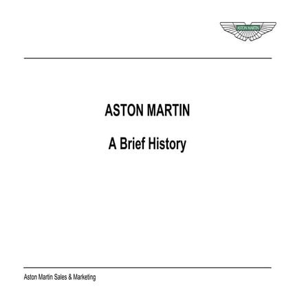Aston Martin: A Brief History